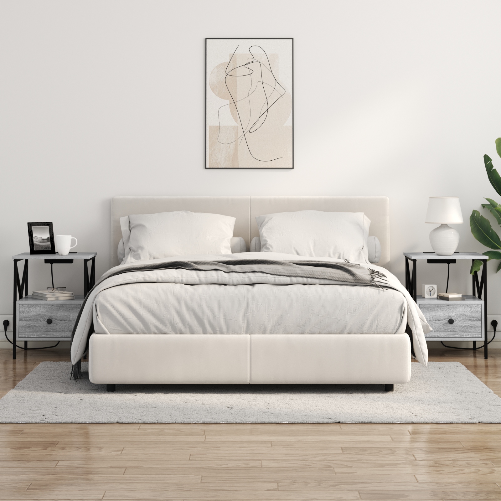 859557 4 Dulap de noapte sonoma gri 41.5 x 40.5 x 55 cm Lemn compozit Dulap de noapte sonoma gri 41.5 x 40.5 x 55 cm Lemn compozit - imagine 4