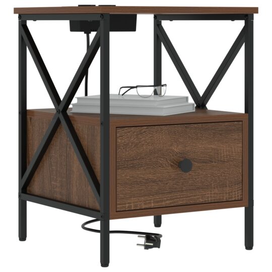 859558 3 Dulap de noapte Stejar brun 41.5 x 40.5 x 55 cm Lemn compozit 859558 3