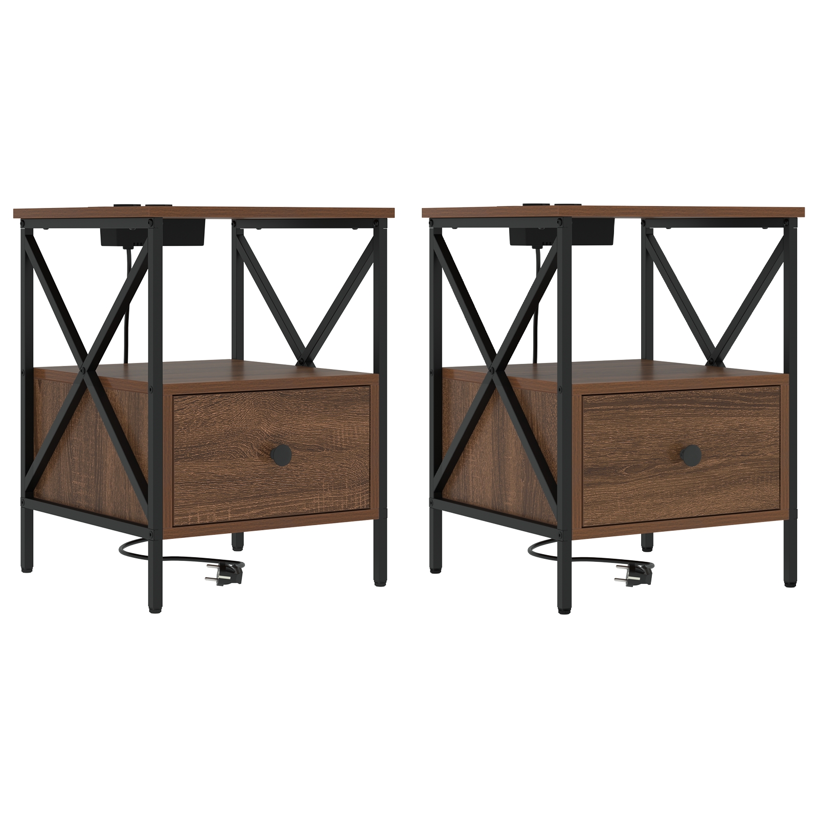 859559 2 Dulap de noapte Stejar brun 41.5 x 40.5 x 55 cm Lemn compozit Dulap de noapte Stejar brun 41.5 x 40.5 x 55 cm Lemn compozit - imagine 2