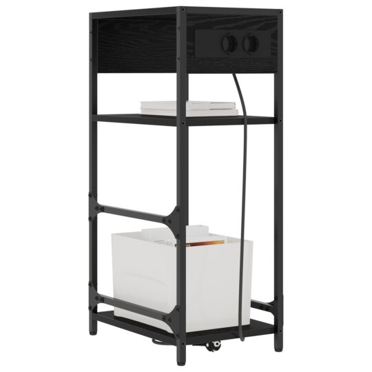 859570 3 Dulap de noapte Stejar negru 40 x 27 x 76 cm Lemn compozit 859570 3