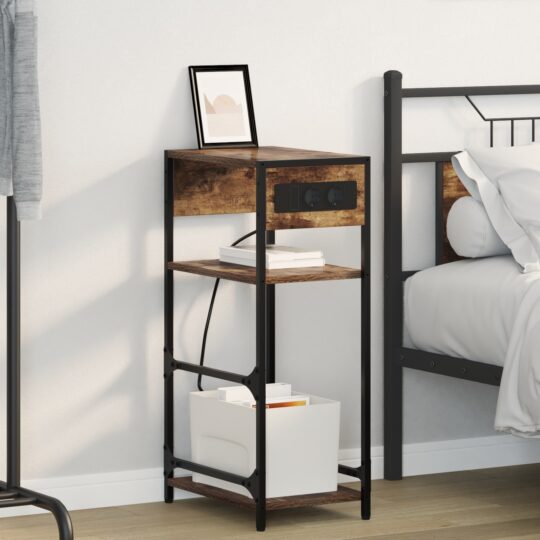 Dulap de noapte Stejar afumat 40 x 27 x 76 cm Lemn compozit