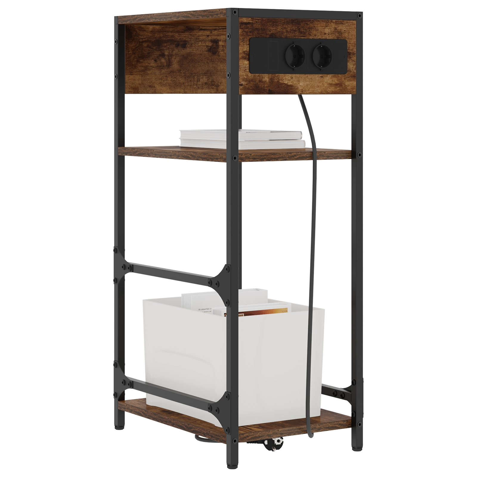 859572 3 Dulap de noapte Stejar afumat 40 x 27 x 76 cm Lemn compozit Dulap de noapte Stejar afumat 40 x 27 x 76 cm Lemn compozit - imagine 3