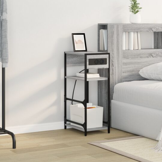 859573 4 Dulap de noapte sonoma gri 40 x 27 x 76 cm Lemn compozit 859573 4