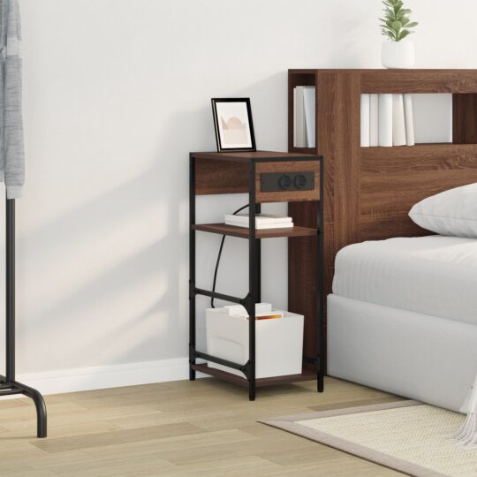 859574 4 Dulap de noapte Stejar brun 40 x 27 x 76 cm Lemn compozit 859574 4