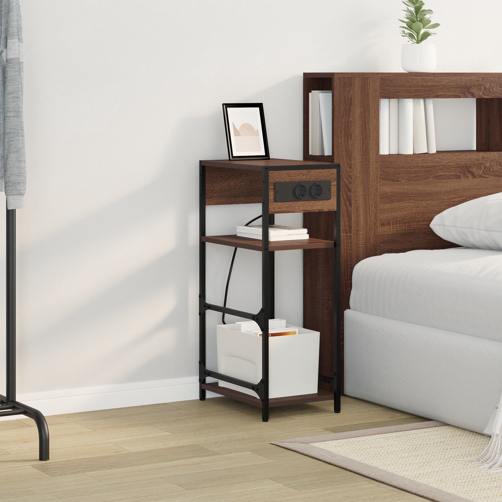 859574 4 Dulap de noapte Stejar brun 40 x 27 x 76 cm Lemn compozit Dulap de noapte Stejar brun 40 x 27 x 76 cm Lemn compozit - imagine 4