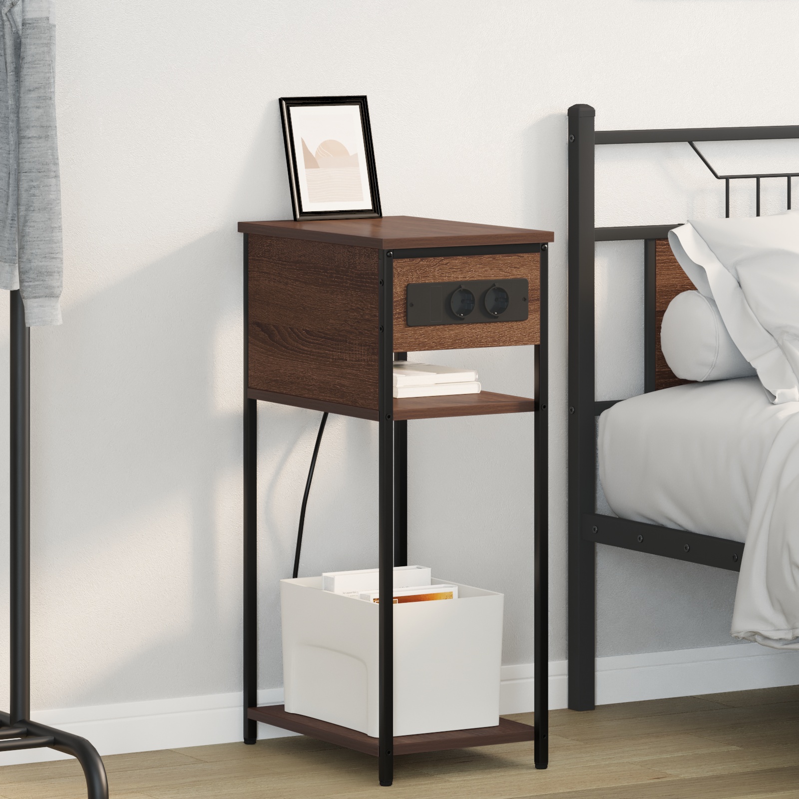 859579 1 Dulap de noapte Stejar brun 41 x 28 x 76 cm Lemn compozit Dulap de noapte Stejar brun 41 x 28 x 76 cm Lemn compozit