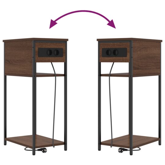 859579 13 Dulap de noapte Stejar brun 41 x 28 x 76 cm Lemn compozit 859579 13