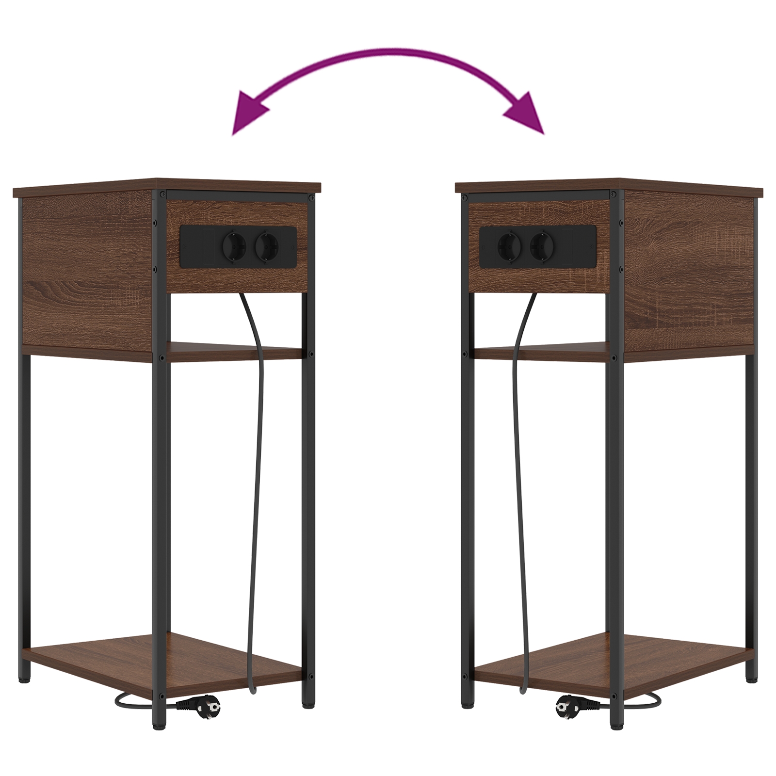 859579 13 Dulap de noapte Stejar brun 41 x 28 x 76 cm Lemn compozit Dulap de noapte Stejar brun 41 x 28 x 76 cm Lemn compozit - imagine 13