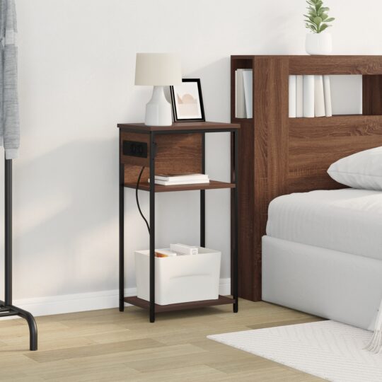 859579 5 Dulap de noapte Stejar brun 41 x 28 x 76 cm Lemn compozit 859579 5