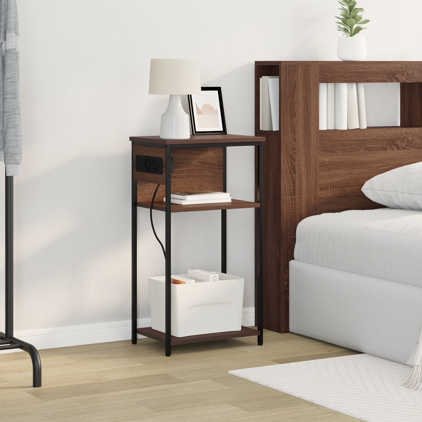 859579 5 Dulap de noapte Stejar brun 41 x 28 x 76 cm Lemn compozit Dulap de noapte Stejar brun 41 x 28 x 76 cm Lemn compozit - imagine 5