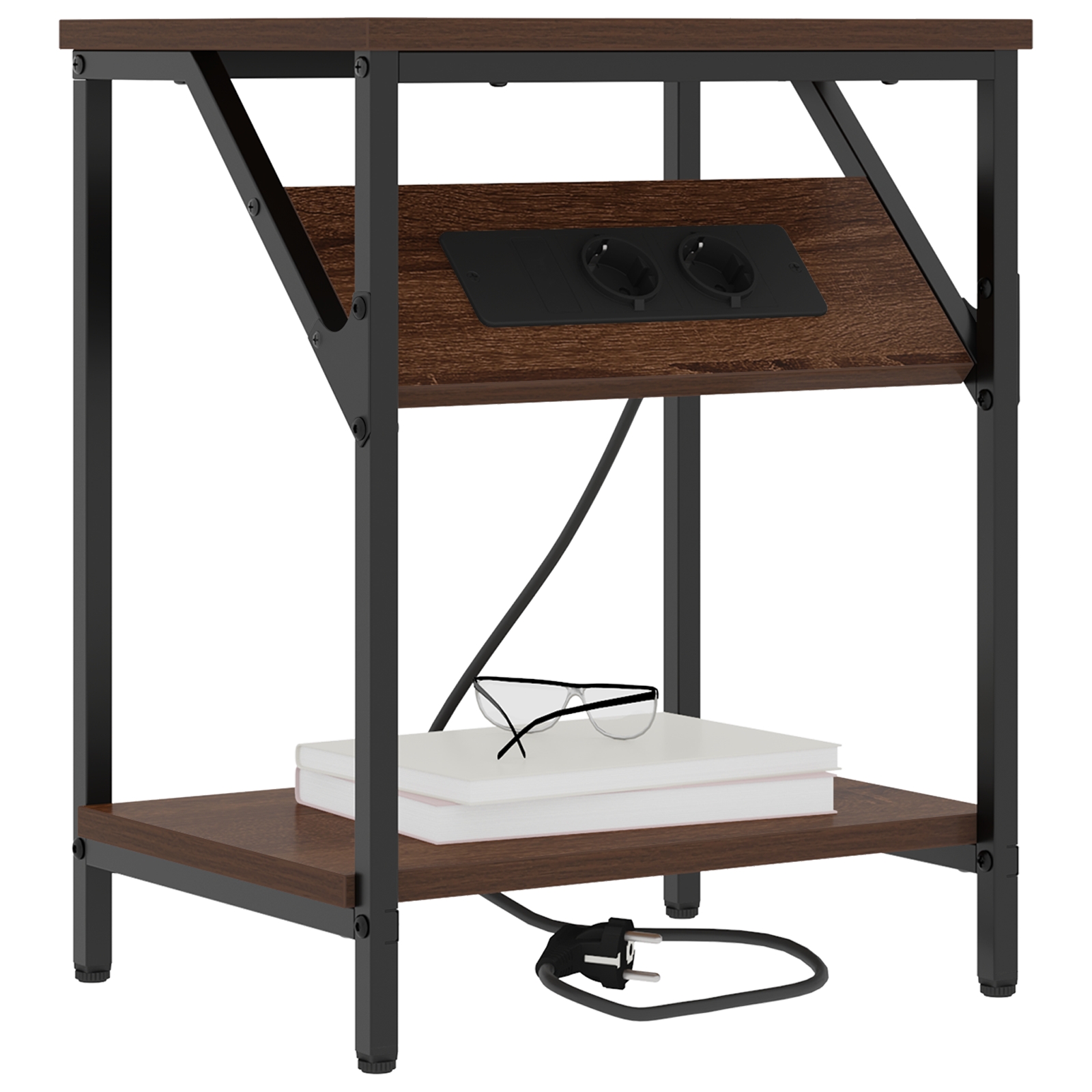 859589 3 Noptieră 2 pcs Stejar brun 38 x 30 x 48 cm Lemn compozit Noptieră 2 pcs Stejar brun 38 x 30 x 48 cm Lemn compozit - imagine 3