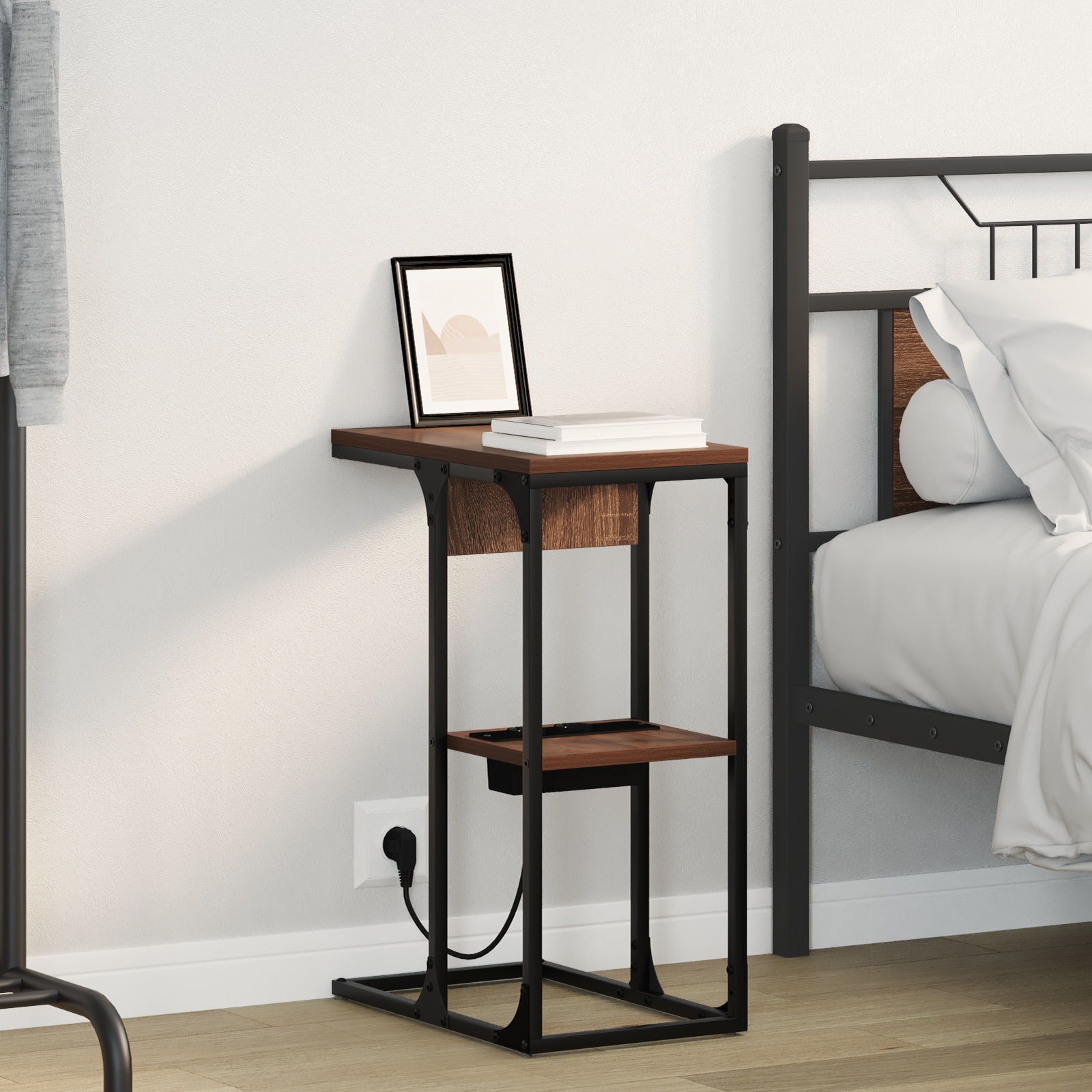 859594 1 Noptieră Stejar brun 41.5 x 26 x 60.5 cm Lemn compozit Noptieră Stejar brun 41.5 x 26 x 60.5 cm Lemn compozit