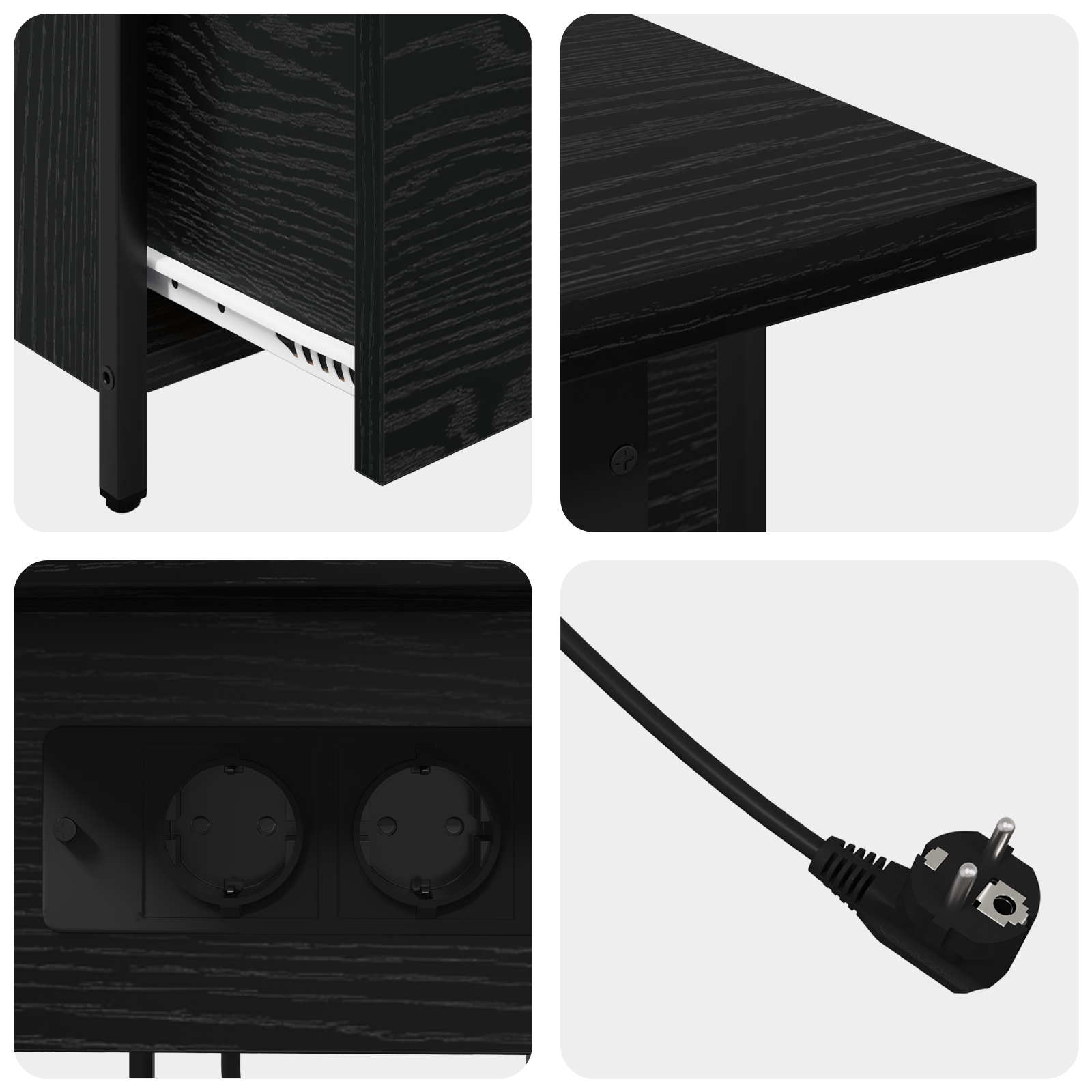 859595 10 Dulap de noapte Stejar negru 60 x 30 x 61 cm Lemn compozit Dulap de noapte Stejar negru 60 x 30 x 61 cm Lemn compozit - imagine 10