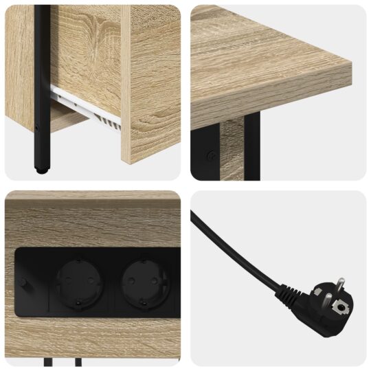 859596 10 Dulap de noapte Stejar sonoma 60 x 30 x 61 cm Lemn compozit 859596 10