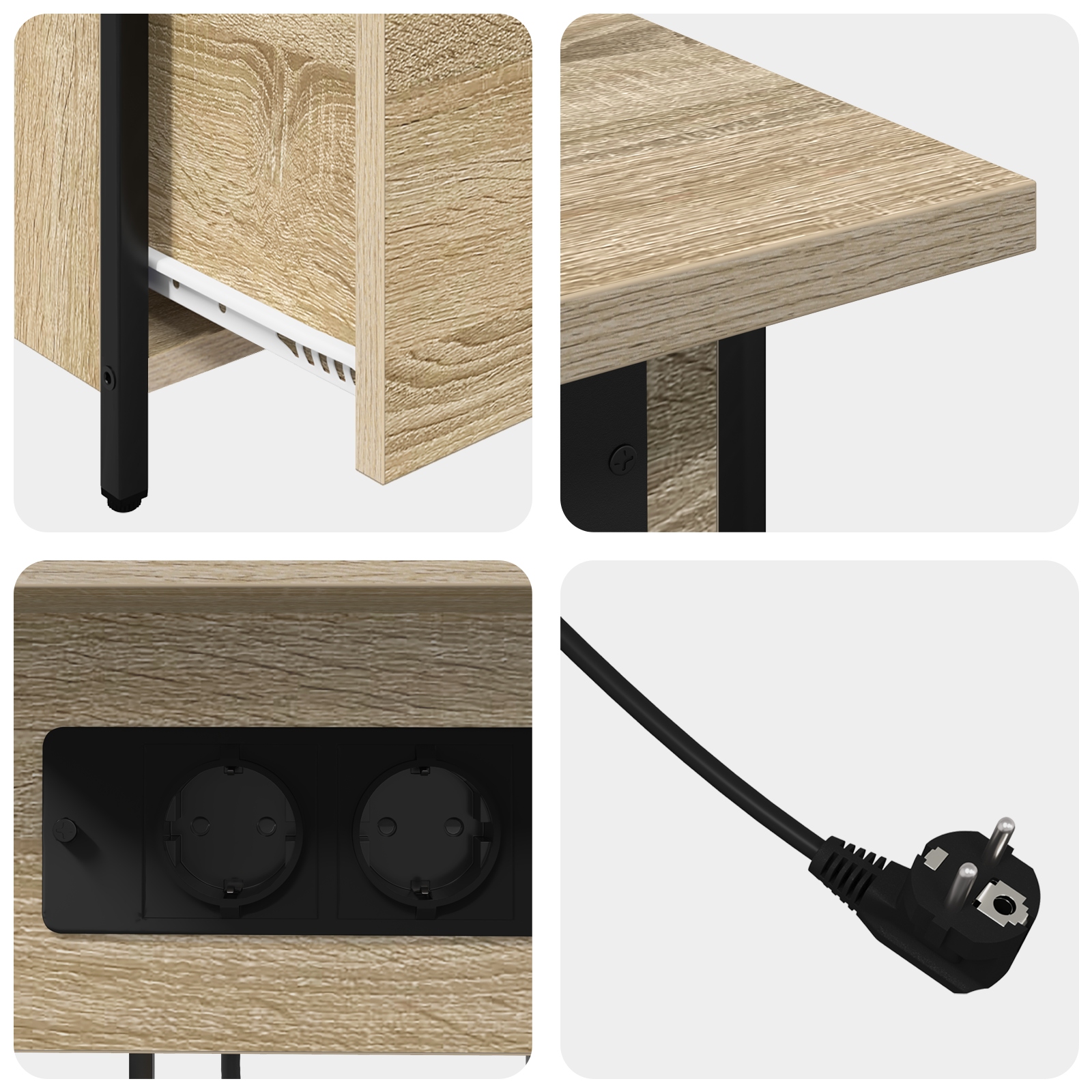 859596 10 Dulap de noapte Stejar sonoma 60 x 30 x 61 cm Lemn compozit Dulap de noapte Stejar sonoma 60 x 30 x 61 cm Lemn compozit - imagine 10