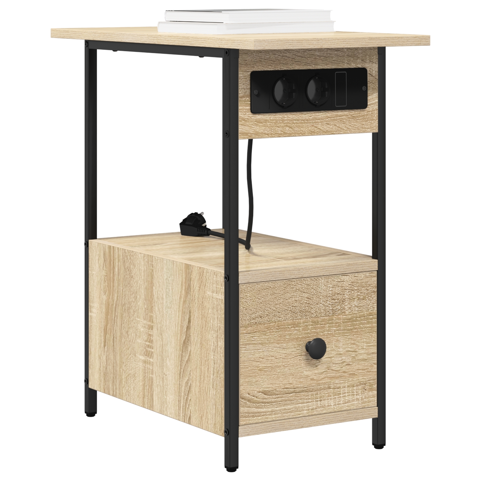 859596 3 Dulap de noapte Stejar sonoma 60 x 30 x 61 cm Lemn compozit Dulap de noapte Stejar sonoma 60 x 30 x 61 cm Lemn compozit - imagine 3