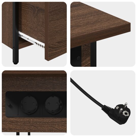 859599 10 Dulap de noapte Stejar brun 60 x 30 x 61 cm Lemn compozit 859599 10