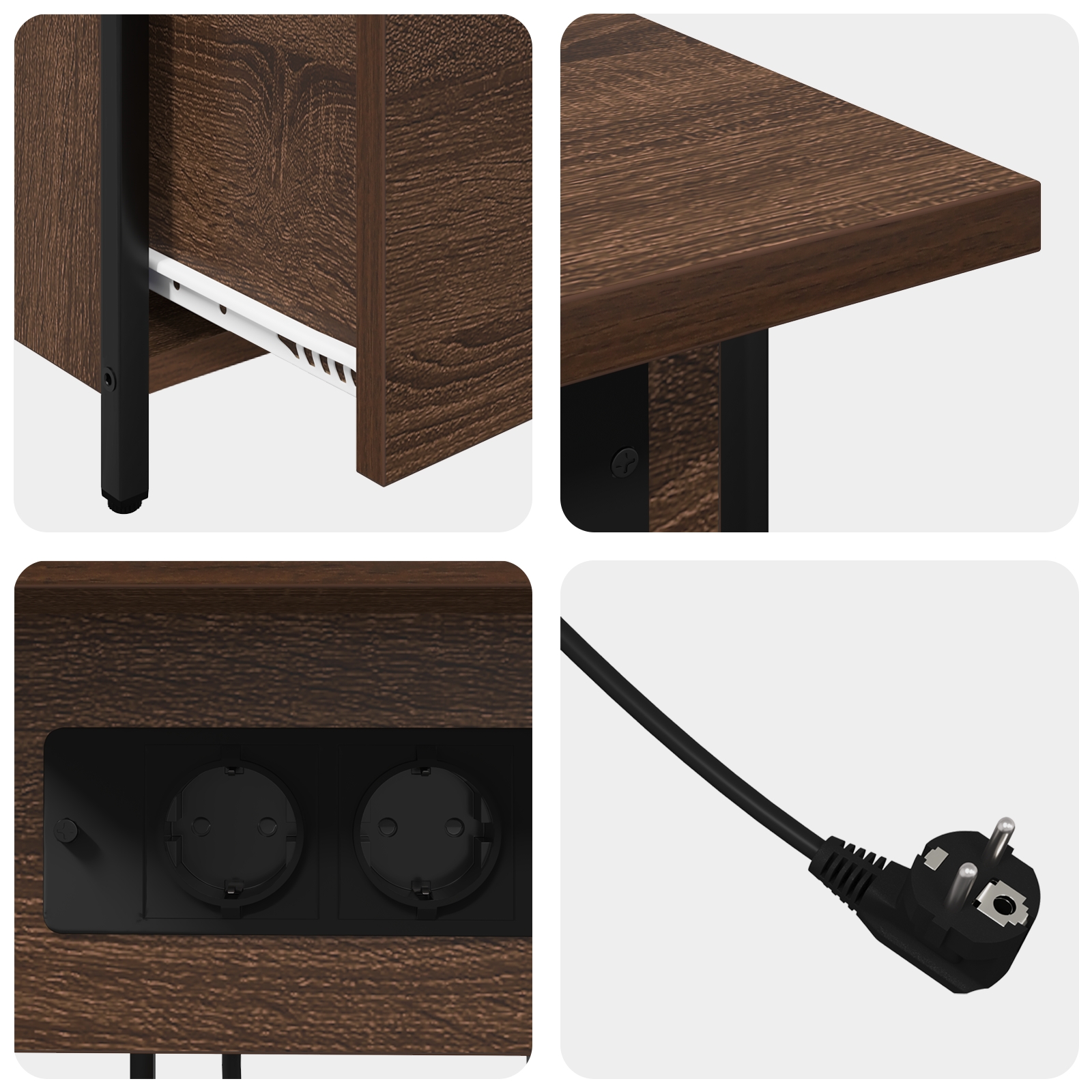 859599 10 Dulap de noapte Stejar brun 60 x 30 x 61 cm Lemn compozit Dulap de noapte Stejar brun 60 x 30 x 61 cm Lemn compozit - imagine 10