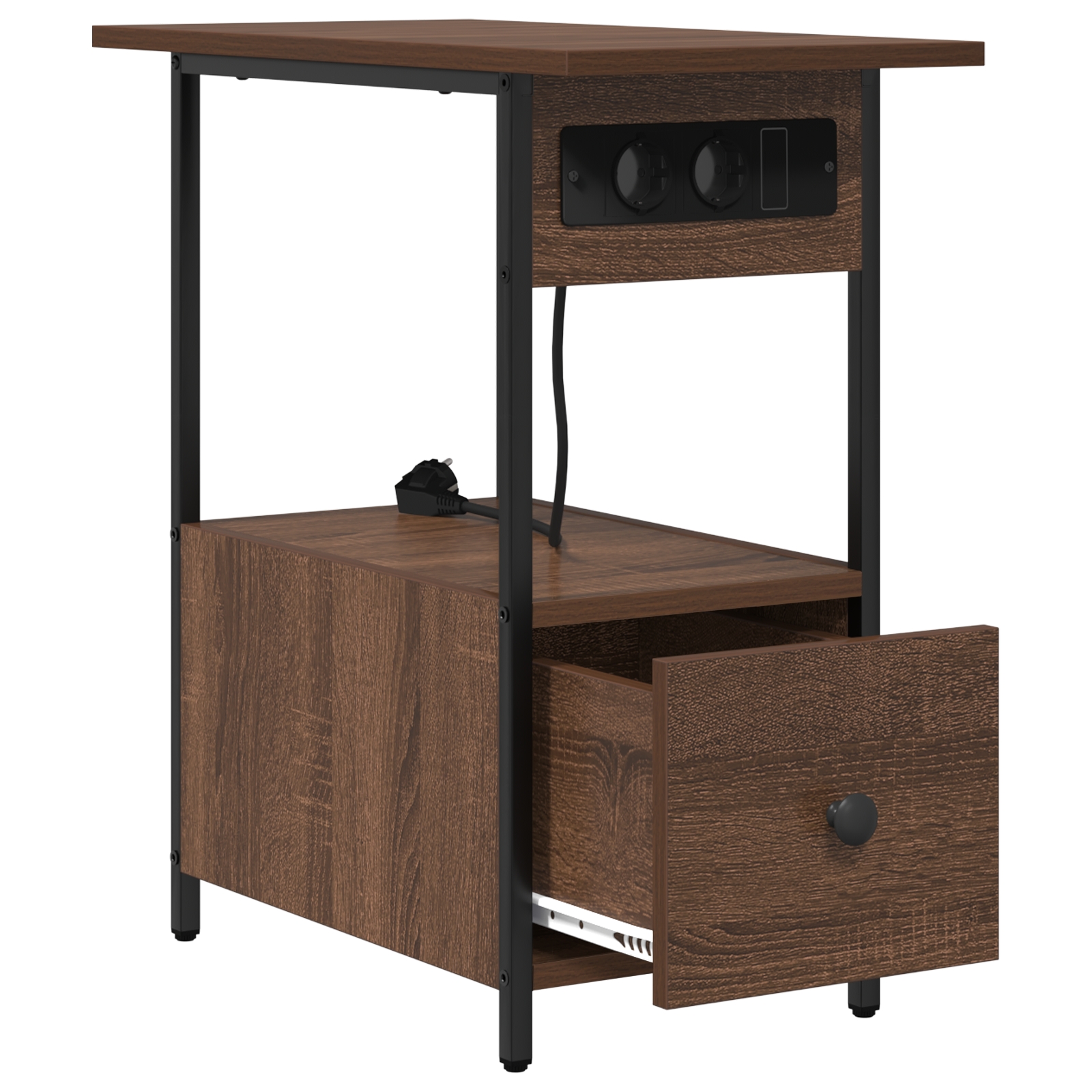 859599 6 Dulap de noapte Stejar brun 60 x 30 x 61 cm Lemn compozit Dulap de noapte Stejar brun 60 x 30 x 61 cm Lemn compozit - imagine 6