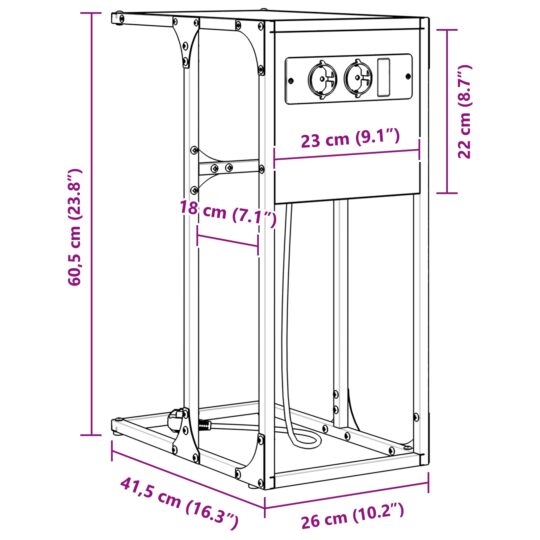 859600 12 Noptieră Stejar negru Lemn compozit 859600 12