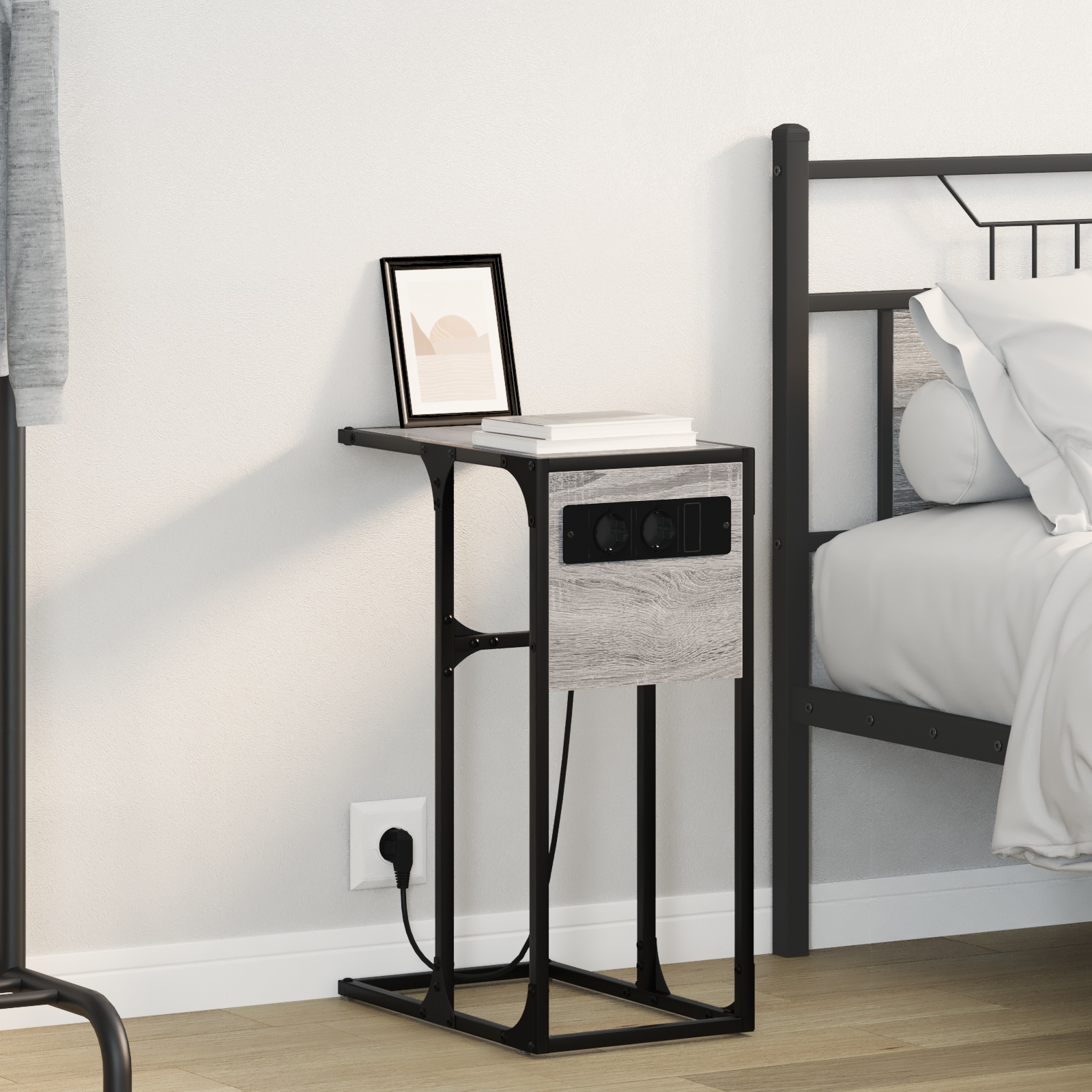 859603 1 Noptieră sonoma gri Lemn compozit Noptieră sonoma gri Lemn compozit