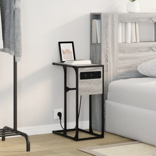 859603 4 Noptieră sonoma gri Lemn compozit 859603 4