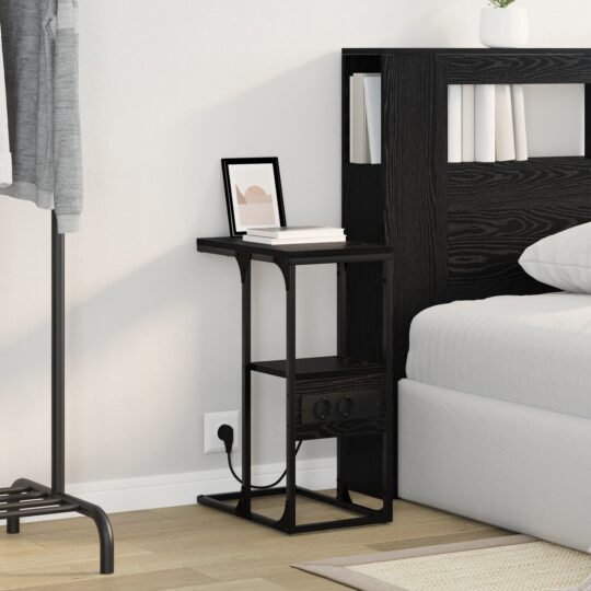 859605 4 Dulap de noapte Stejar negru 41.5 x 26 x 60.5 cm Lemn compozit 859605 4