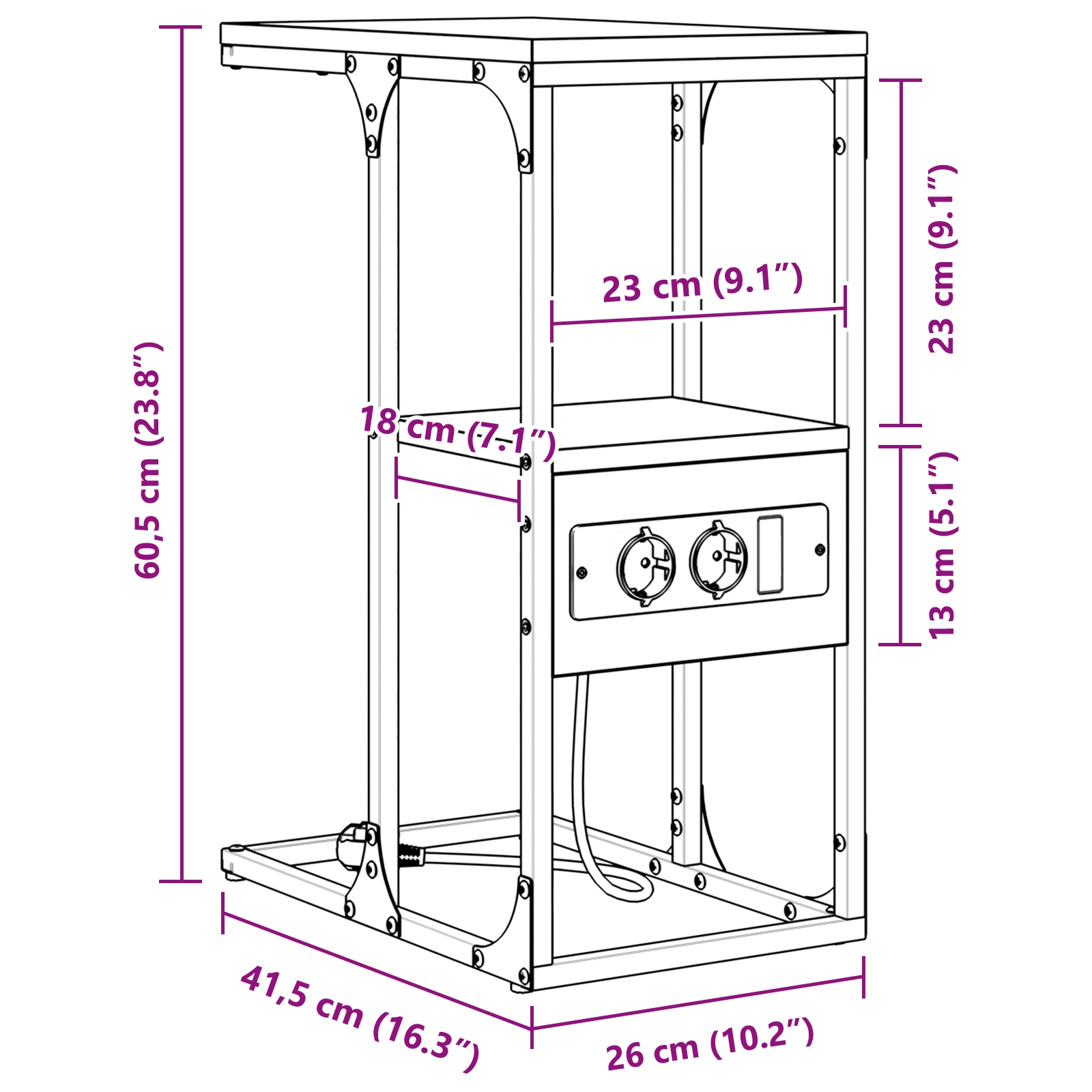859607 12 Dulap de noapte Stejar afumat 41.5 x 26 x 60.5 cm Lemn compozit Dulap de noapte Stejar afumat 41.5 x 26 x 60.5 cm Lemn compozit - imagine 12