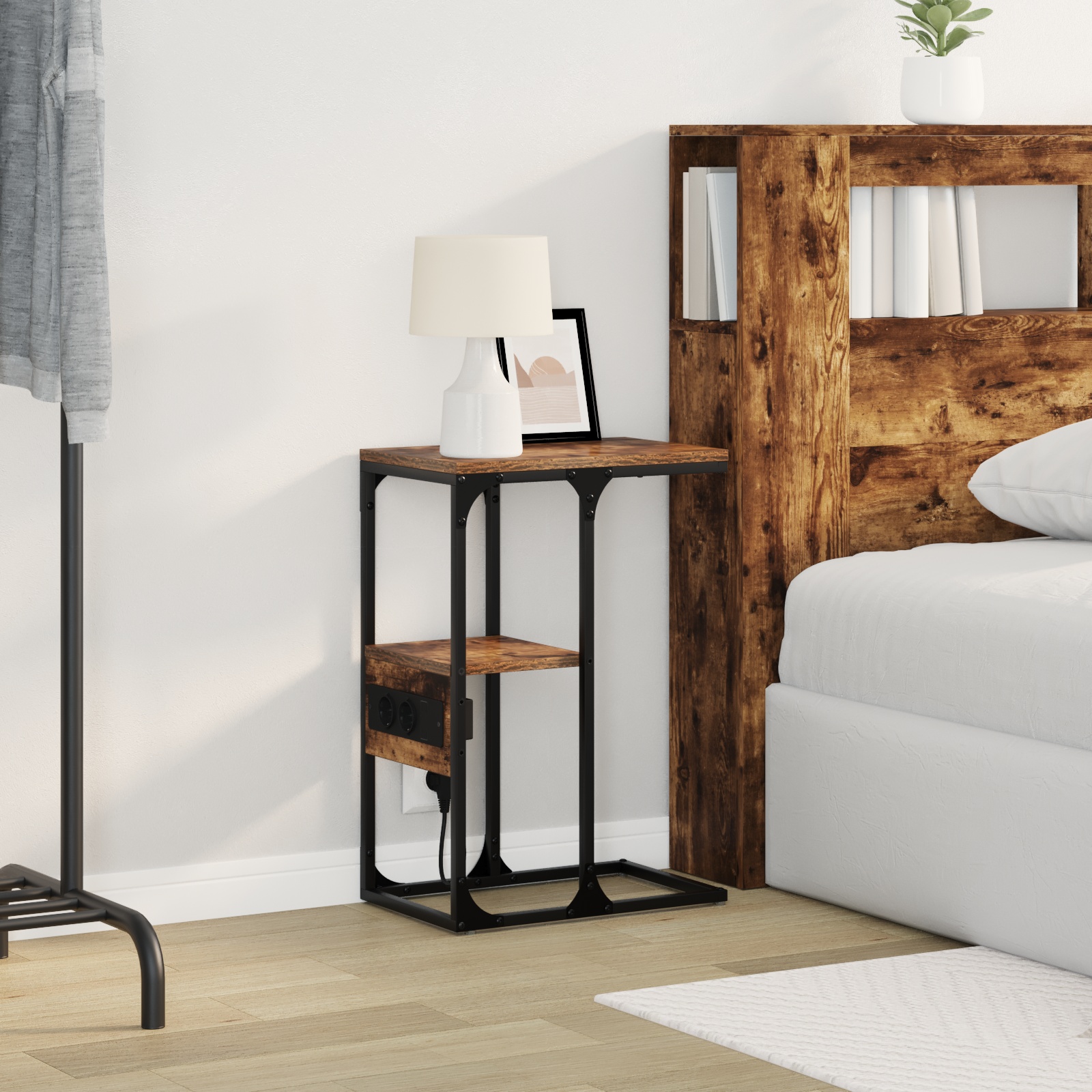 859607 5 Dulap de noapte Stejar afumat 41.5 x 26 x 60.5 cm Lemn compozit Dulap de noapte Stejar afumat 41.5 x 26 x 60.5 cm Lemn compozit - imagine 5