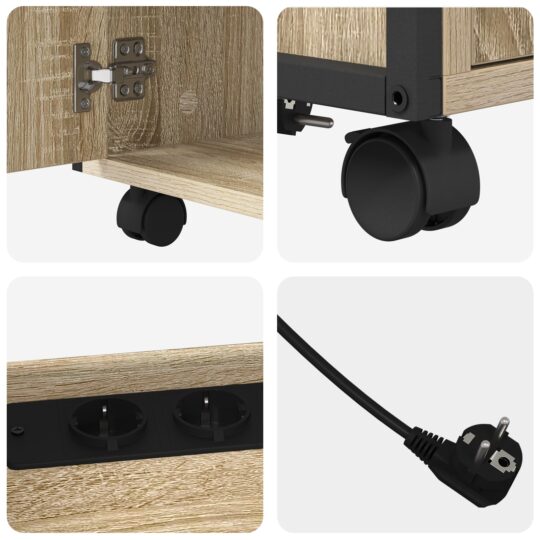 859831 8 Birou cu Stație de Încărcare Stejar sonoma 61 x 46 x 67 cm 859831 8