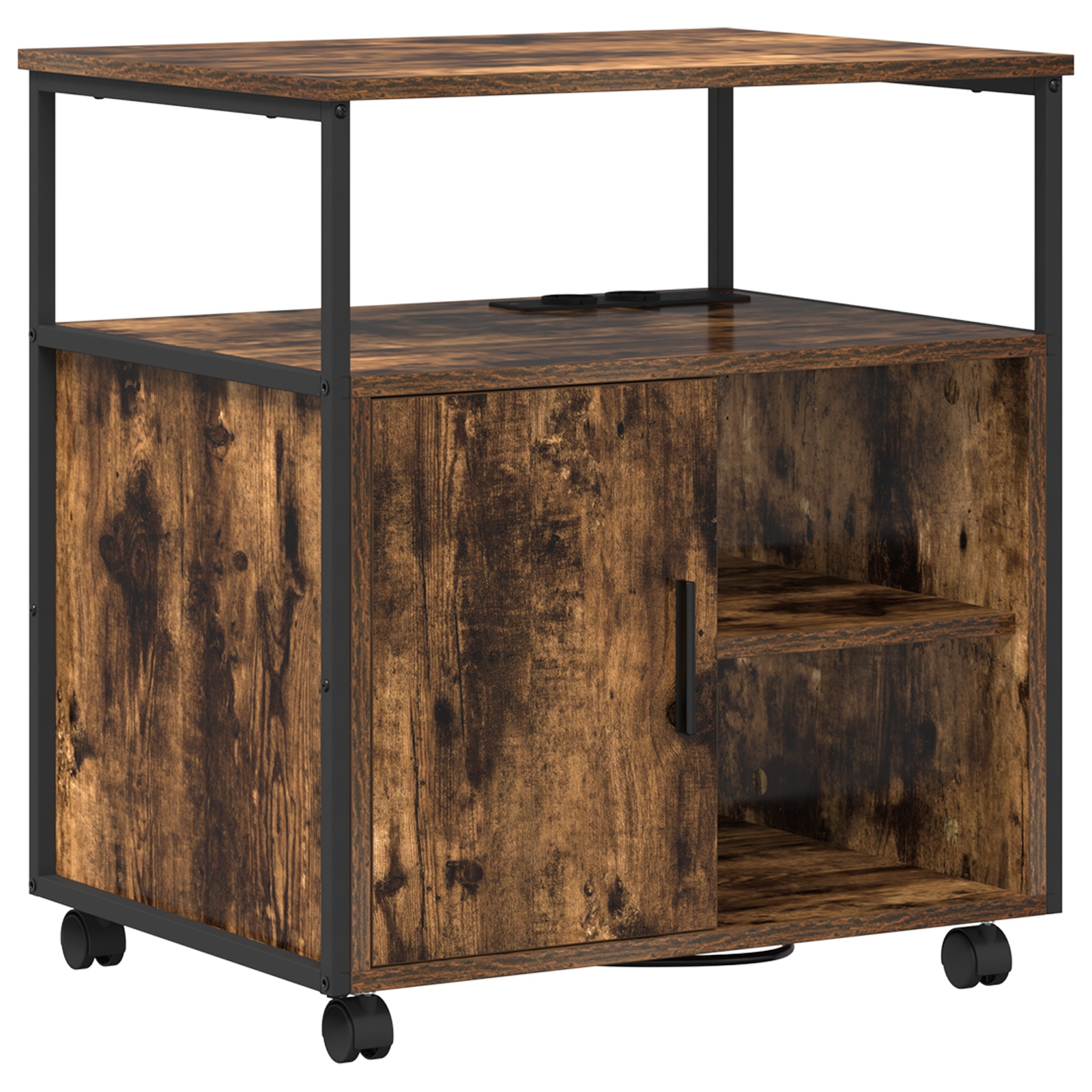 859832 2 Birou cu Stație de Încărcare Stejar afumat 61 x 46 x 67 cm Birou cu Stație de Încărcare Stejar afumat 61 x 46 x 67 cm - imagine 2