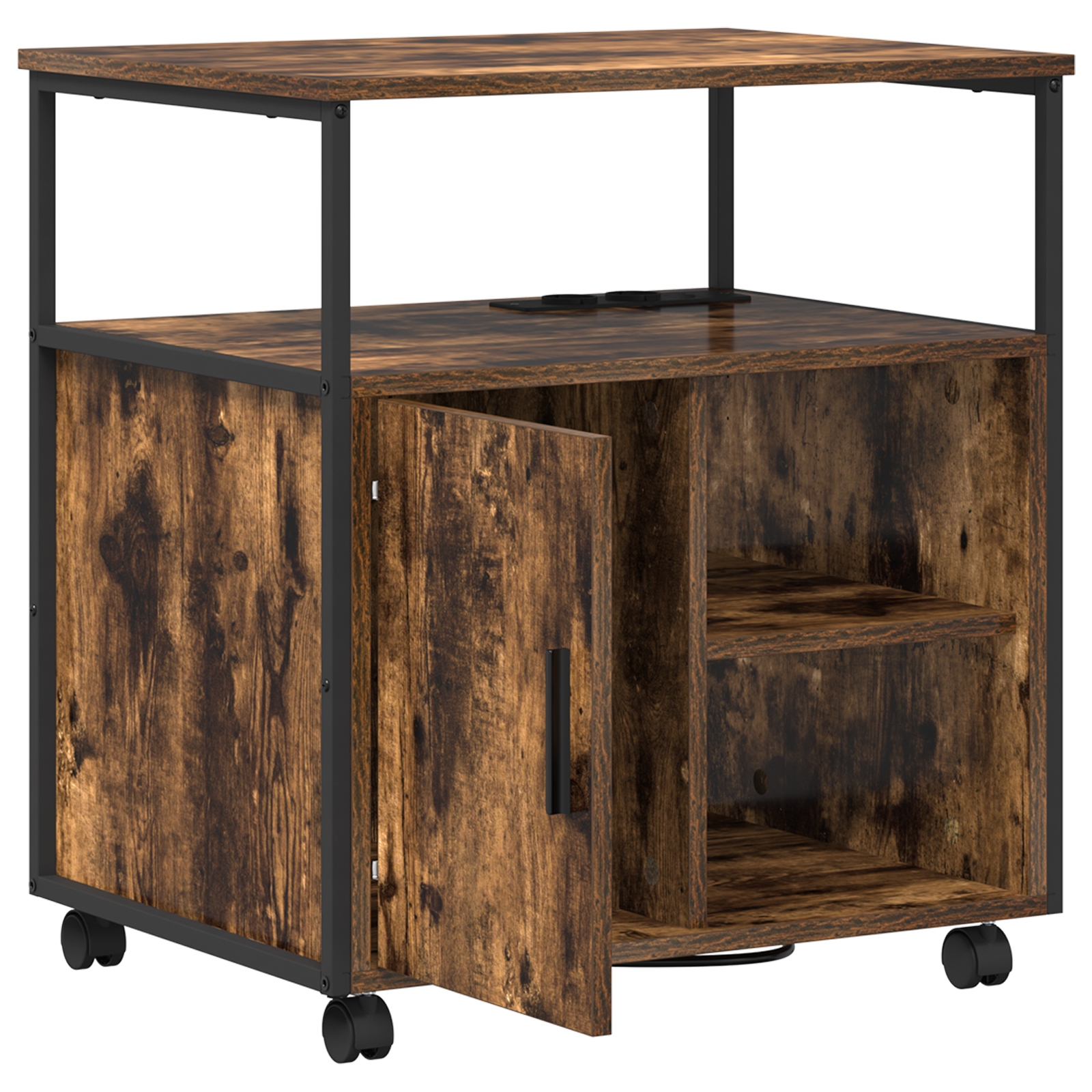 859832 4 Birou cu Stație de Încărcare Stejar afumat 61 x 46 x 67 cm Birou cu Stație de Încărcare Stejar afumat 61 x 46 x 67 cm - imagine 4