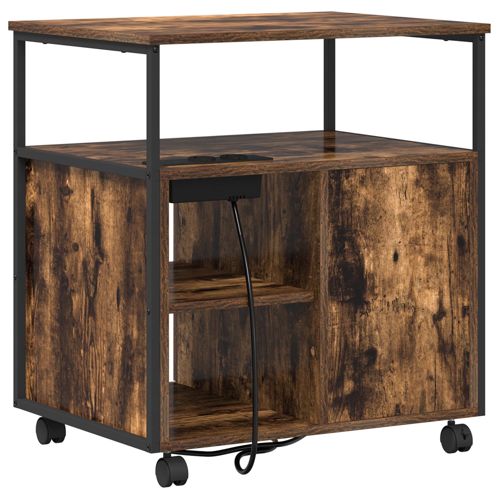 859832 7 Birou cu Stație de Încărcare Stejar afumat 61 x 46 x 67 cm Birou cu Stație de Încărcare Stejar afumat 61 x 46 x 67 cm - imagine 7