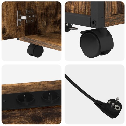 859832 8 Birou cu Stație de Încărcare Stejar afumat 61 x 46 x 67 cm 859832 8