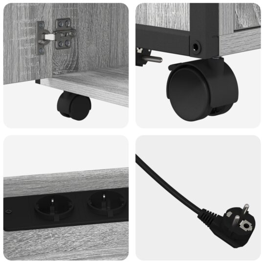 859833 8 Birou cu Stație de Încărcare sonoma gri 61 x 46 x 67 cm 859833 8