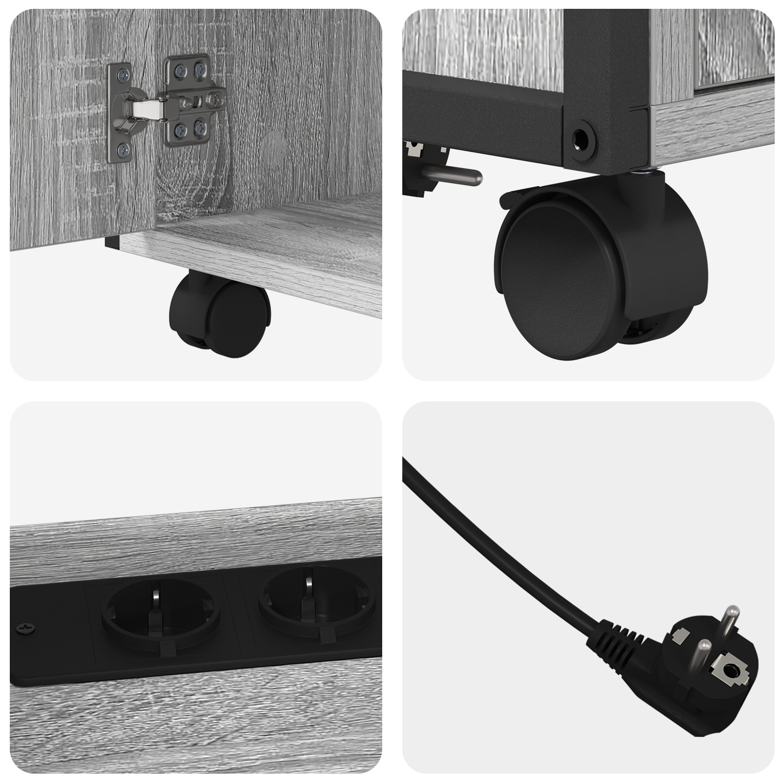 859833 8 Birou cu Stație de Încărcare sonoma gri 61 x 46 x 67 cm Birou cu Stație de Încărcare sonoma gri 61 x 46 x 67 cm - imagine 8