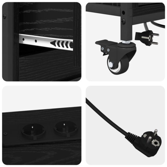 859835 8 Dulap de birou Stejar negru 76 x 41 x 72 cm Lemn compozit 859835 8