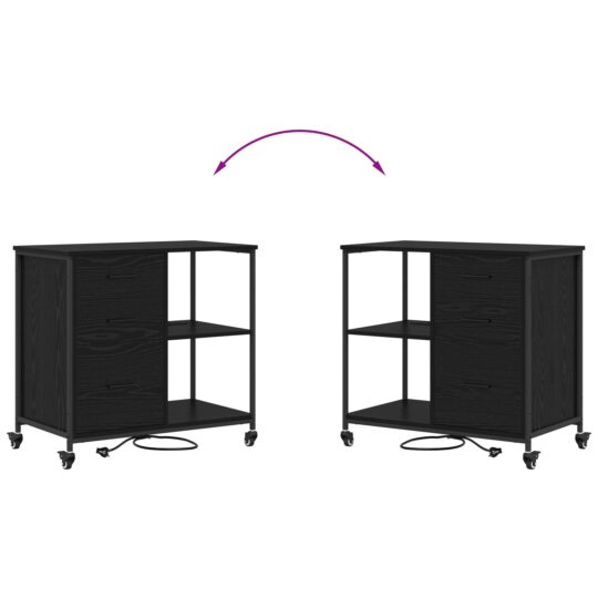 859835 9 Dulap de birou Stejar negru 76 x 41 x 72 cm Lemn compozit 859835 9