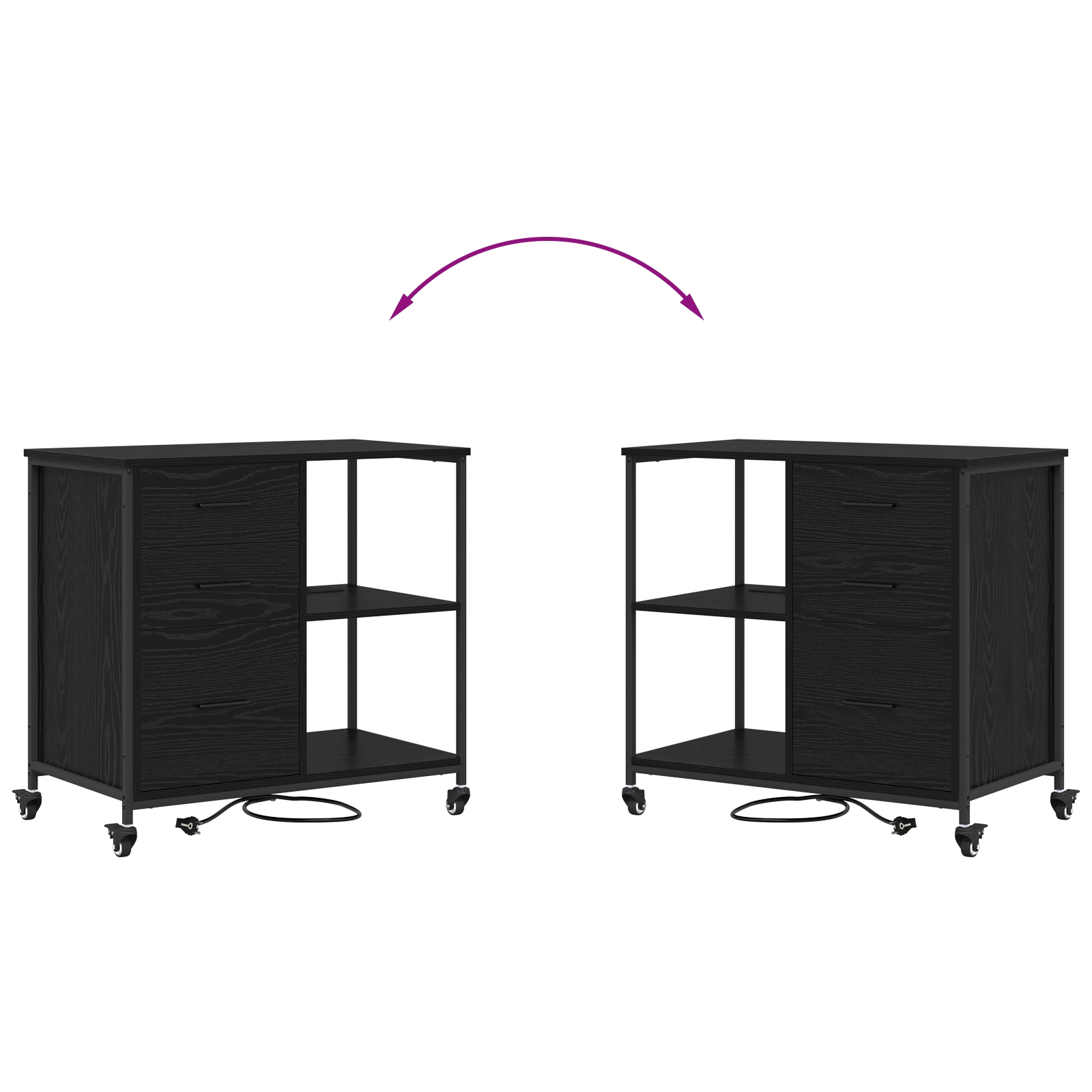 859835 9 Dulap de birou Stejar negru 76 x 41 x 72 cm Lemn compozit Dulap de birou Stejar negru 76 x 41 x 72 cm Lemn compozit - imagine 9