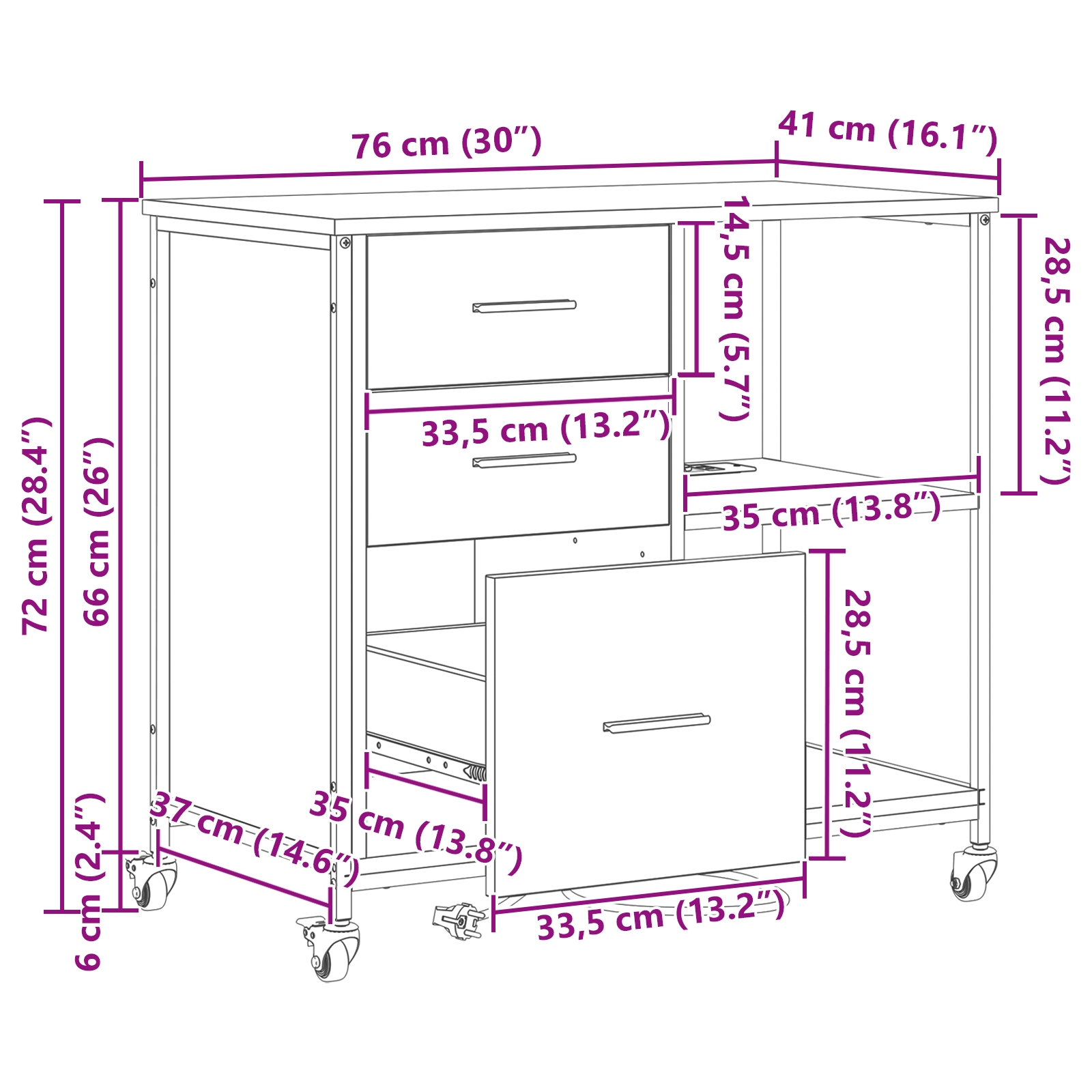 859836 10 Dulap de birou Stejar sonoma 76 x 41 x 72 cm Lemn compozit Dulap de birou Stejar sonoma 76 x 41 x 72 cm Lemn compozit - imagine 10