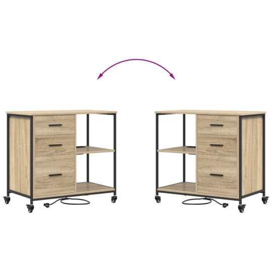 859836 9 Dulap de birou Stejar sonoma 76 x 41 x 72 cm Lemn compozit 859836 9