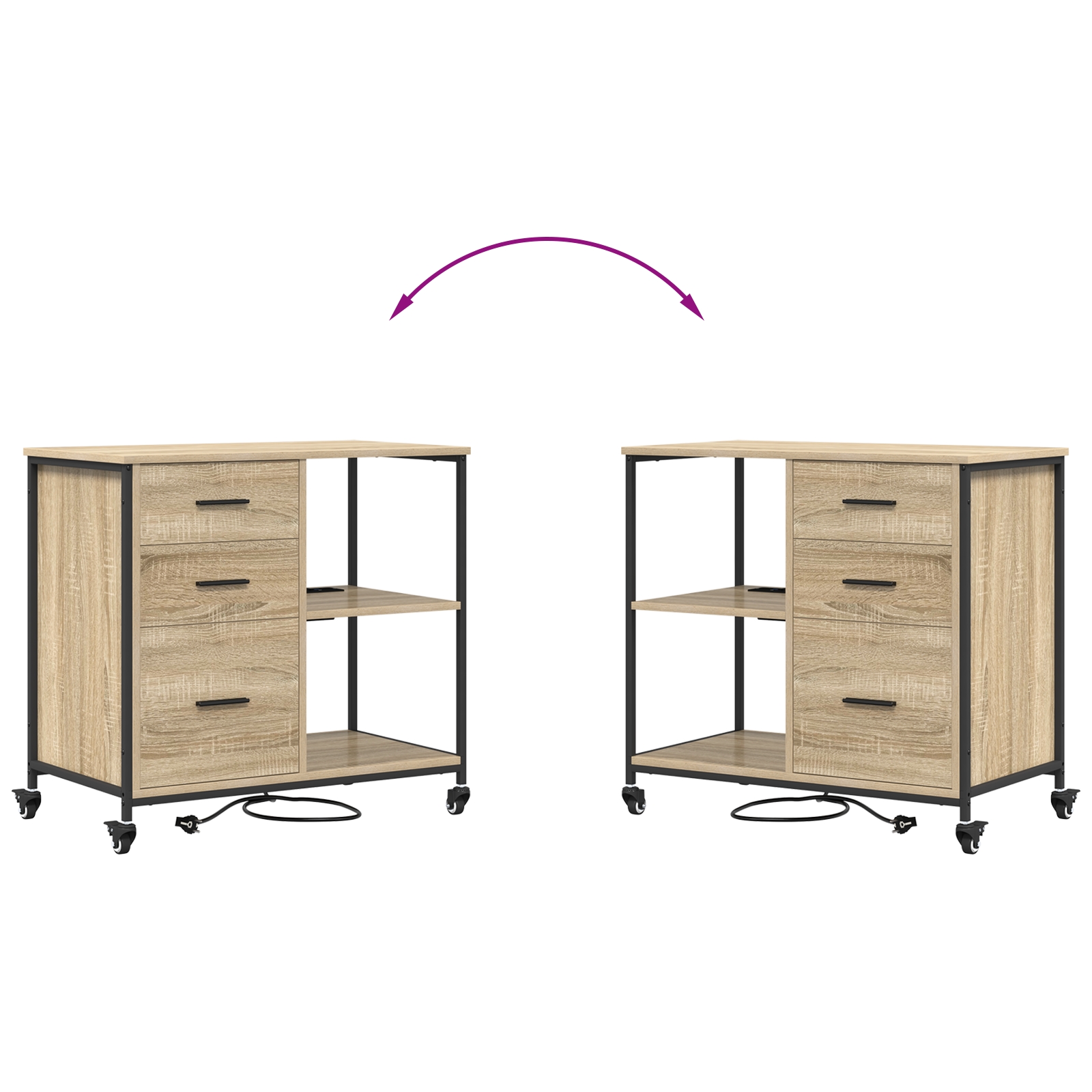 859836 9 Dulap de birou Stejar sonoma 76 x 41 x 72 cm Lemn compozit Dulap de birou Stejar sonoma 76 x 41 x 72 cm Lemn compozit - imagine 9