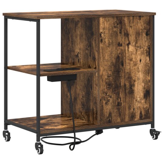 859837 7 Dulap de birou Stejar afumat 76 x 41 x 72 cm Lemn compozit 859837 7