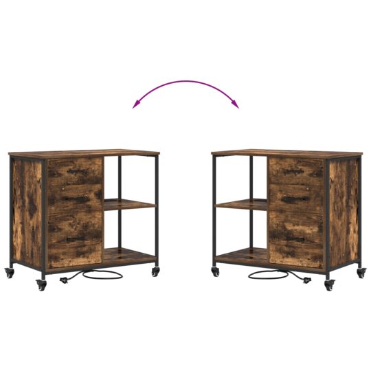 859837 9 Dulap de birou Stejar afumat 76 x 41 x 72 cm Lemn compozit 859837 9