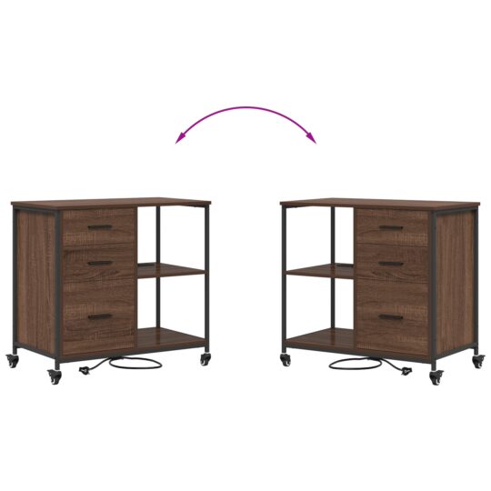 859839 9 Dulap de birou Stejar brun 76 x 41 x 72 cm Lemn compozit 859839 9