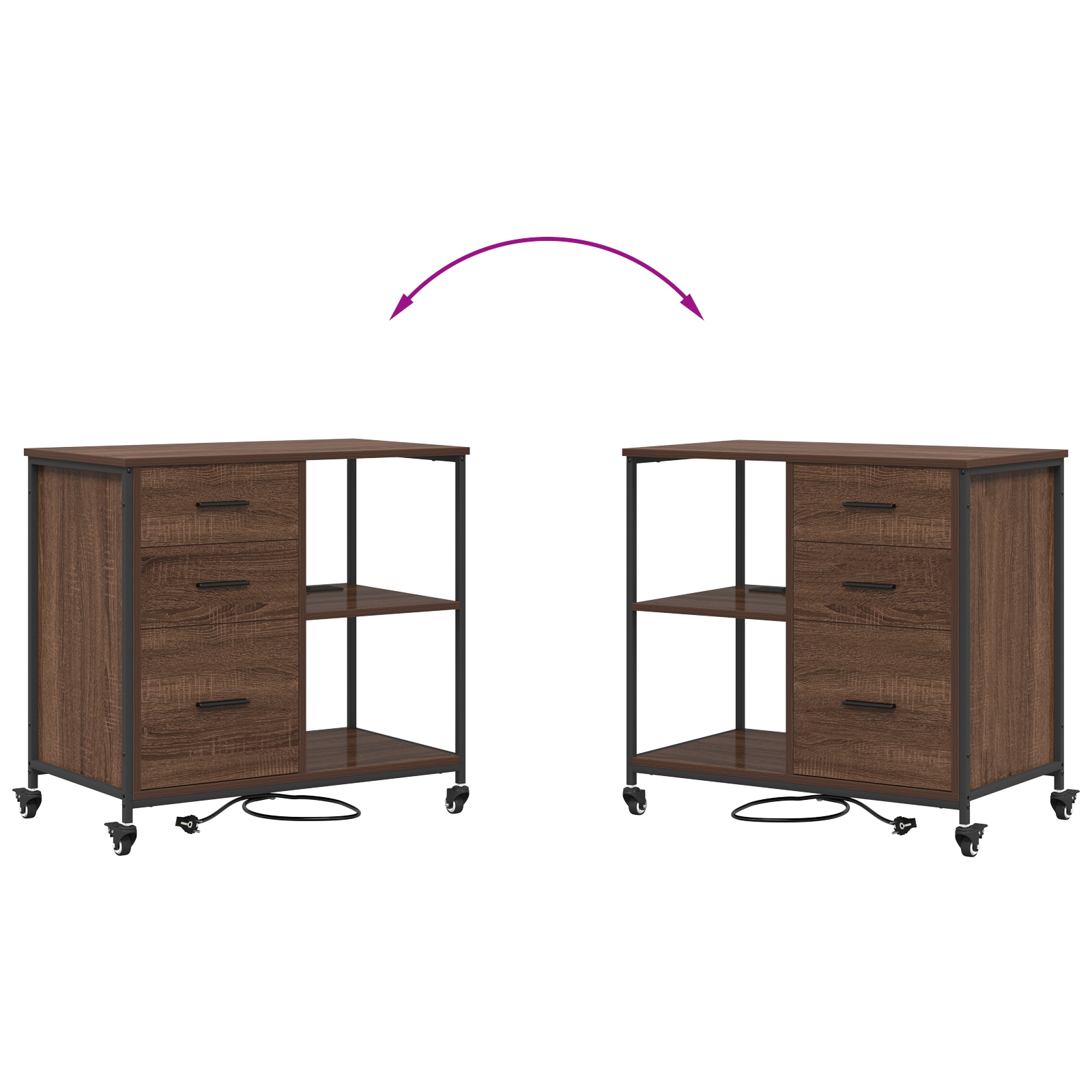 859839 9 Dulap de birou Stejar brun 76 x 41 x 72 cm Lemn compozit Dulap de birou Stejar brun 76 x 41 x 72 cm Lemn compozit - imagine 9