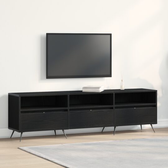 Cabinet TV Stejar negru 150 x 30 x 44.5 cm Lemn compozit