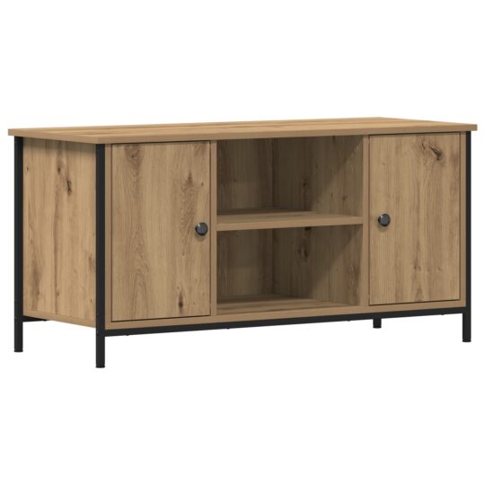 Alternative view of Cabinet TV stejar artizanal 100 x 40 x 50 cm Lemn compozit