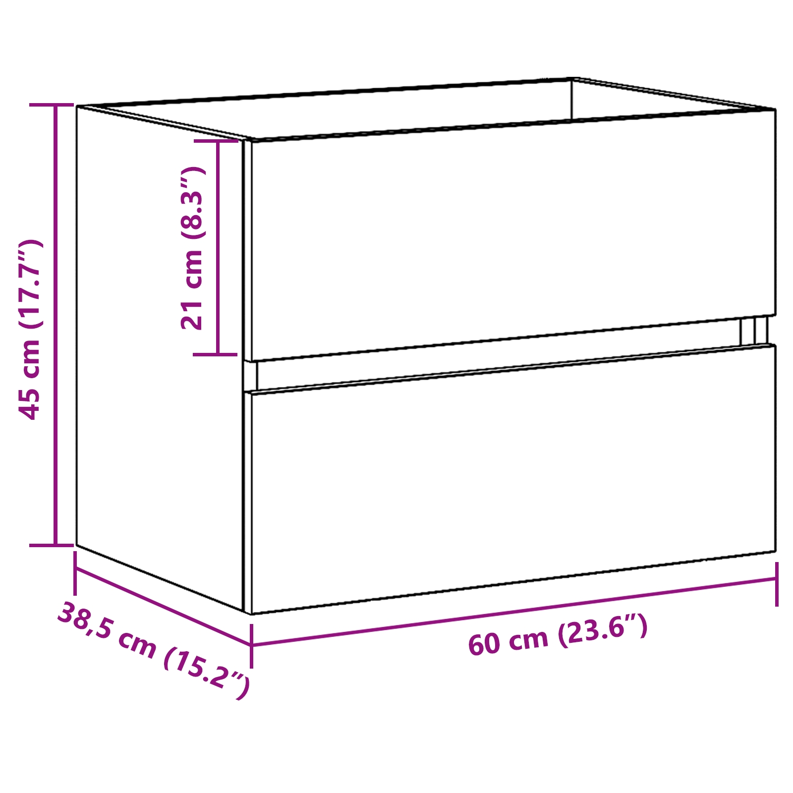 862542 11 Dulap cu Chiuvetă Stejar Negru 60 x 38.5 x 45 cm Lemn compozit Dulap cu Chiuvetă Stejar Negru 60 x 38.5 x 45 cm Lemn compozit - imagine 11