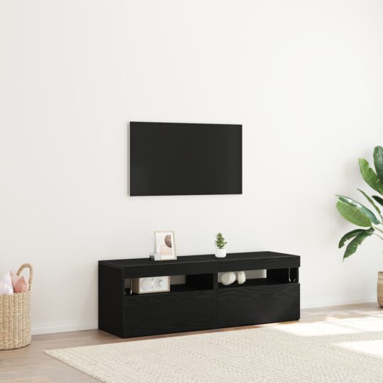 Cabinet TV 2 pcs Negru 60 x 35 x 40 cm Lemn compozit